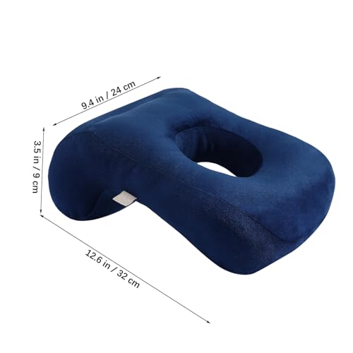 Almohada ergonómica de rostro hacia abajo azul 32x24x9 cm miniatura 2
