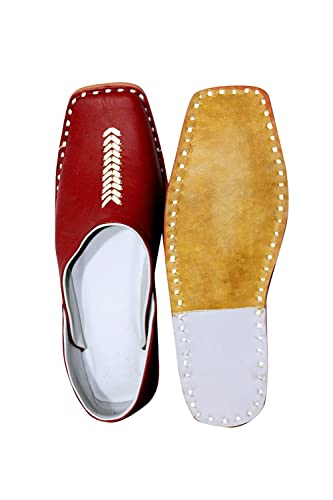 Sagun Art & Craft Men's Ethnic Criss Cross Slip On Juttis and Mojaris for Wedding|Party|Occasions|Fashion|Stylish|Outdoor|Indoor|Lightweight|Shoes with Anti Skid Sole DXYM-6487