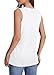 WIHOLL Womens Tank Top Loose Fit Summer Sleeveless T Shirts Dressy Casual Blouses V Neck White Tops Plain Tshirts Shirts Flowy Vacation Outfits M