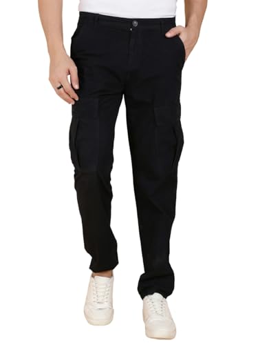 Image of KOTTY Men's Streetwear Style Utility Cargo Pants with Drawstring Waist and Flap Pockets