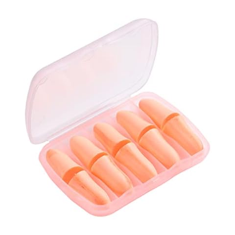 5 Pairs Soft Ear Plugs for Sleep Reusable Noise Cancelling Earplugs for Sleeping Shooting Airplanes Concerts Mowing (Orange+Red) Cover
