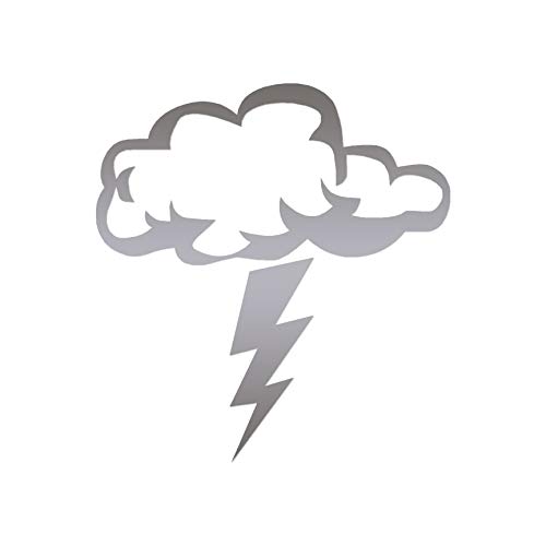 Image of Storm Cloud Lightning Bolt - Vinyl Decal Sticker - 5.75 inch x 6.25 inch - Silver