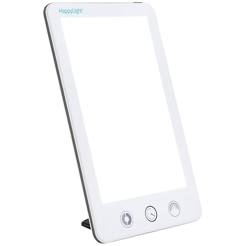 Verilux HappyLight Touch Plus - Light Therapy Lamp with 10,000 Lux, UV-Free, LED Bright White Light with Adjustable Brightness, Color, Countdown Timer, & Detachable Stand - Boost Mood, Sleep, & Focus Cover