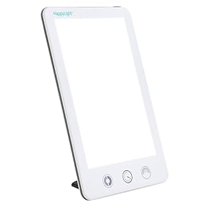 Verilux HappyLight Touch Plus – Light Therapy Lamp with 10,000 Lux, UV-Free, LED Bright White Light with Adjustable Brightness, Color, Countdown Timer, & Detachable Stand – Boost Mood, Sleep, & Focus