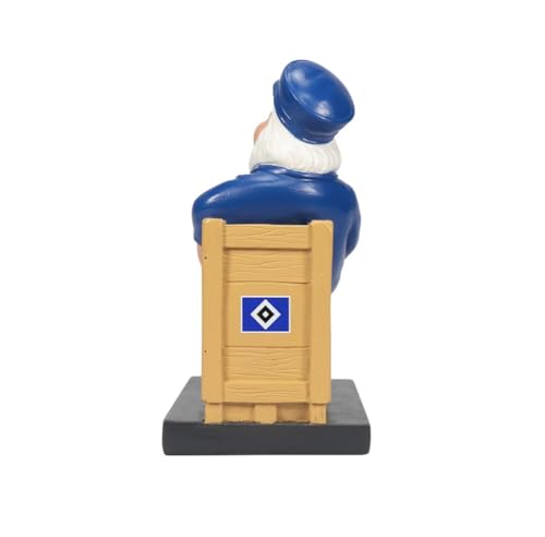 HSV Hamburger SV Gartenzwerg ** Holzkiste **, ca. 7,4 x 12,5 x 14,7 cm, 100% Polyresin