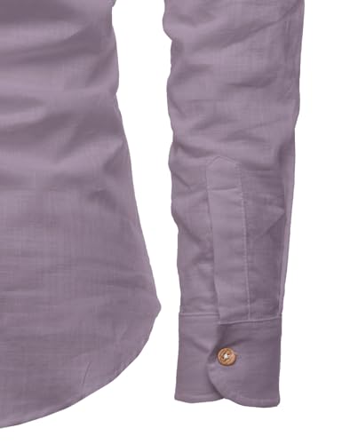 Image of Vida Loca Full Sleeve Mandarin Collor Cotton Casual Slim Fit Shirt for Men's