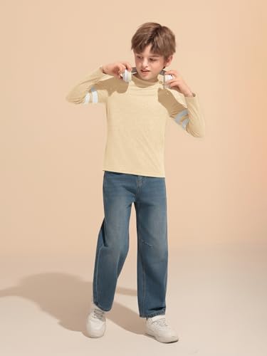 Image of Haloumoning Boys Long Sleeve Shirts Kids Crewneck T Shirts Casual Striped Tops Tees 5-14 Years