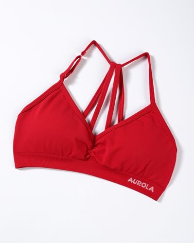 Image of AUROLA Mercury Workout Sports Bras Women Athletic Removable Padded Backless Strapy Minimal Crop Top