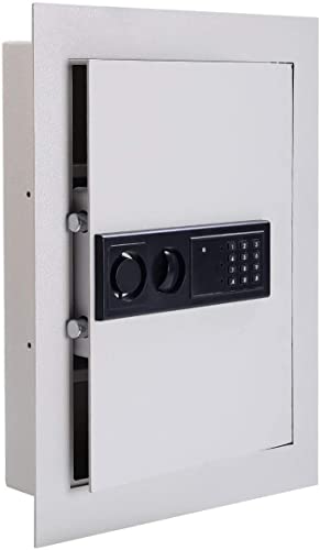 Safstar Digital Wall Safe, 83 CF Built-in Wall, Flat Recessed Wall Hidden Safe Security Box Jewelry Gun Cash Lock Box