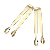 MUELODSIC 2 pièces Pinces à Glaçons Inoxydable Doré Mini Pinces de Service pour Sucre ...