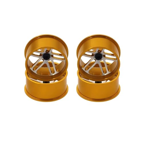 Accessoires véhicules RC Tamiya Mini 4WD avec 4 pièces roue colorée aluminium diamètre moyen jaune