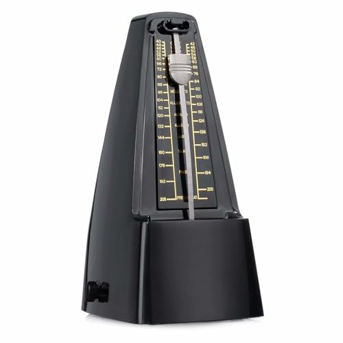 Image of Perlman Traditional Wind Up Mechanical Metronome for Piano Guitar Bass Drum Violin and Other Musical Instruments (Black)