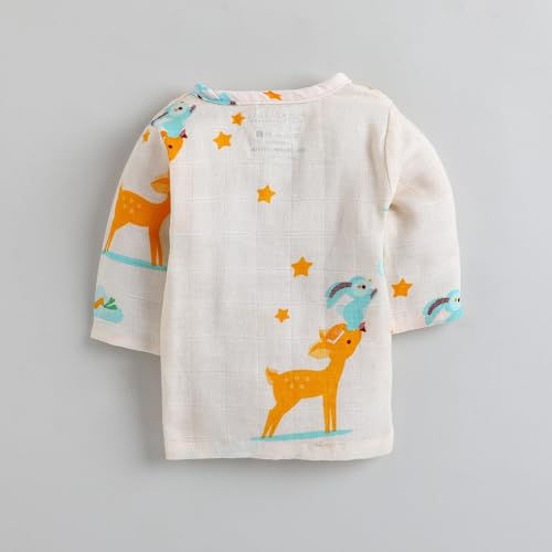 Image of POLKA TOTS Unisex Cotton Full Sleeve Button Jhabla for Baby Boys and Baby Girls