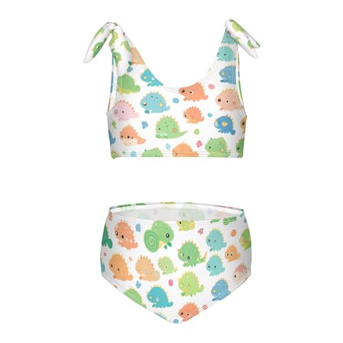 Chameleon Cute Cartoon Kids Colorful Girls Two Piece Bikini Sets Beach Swimsuit Swimming Suits Adjustable Shoulder Strap