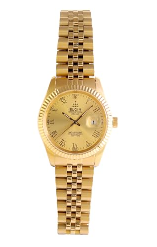 【国内正規品】ELGIN エルジンデラックスDATE 腕時計 メンズ ゴールドベルト FK1422G-D1