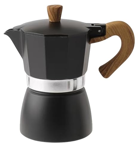 Yatome モカポット エスプレッソポット コーヒーメーカー 150ml 300ml 小型 ろ紙100枚付 耐熱性 耐久性と効果 操作簡単 ラッテ ガスコンロ/電気コンロ対応 コーヒー器具 アウトドア キャンプ用 (D,150ML)