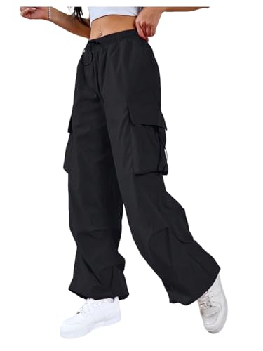 【typeservice】24fw Dumpling Pocket Pants SweatyRocks Women's Drawstring Elastic Waist Loose Pants