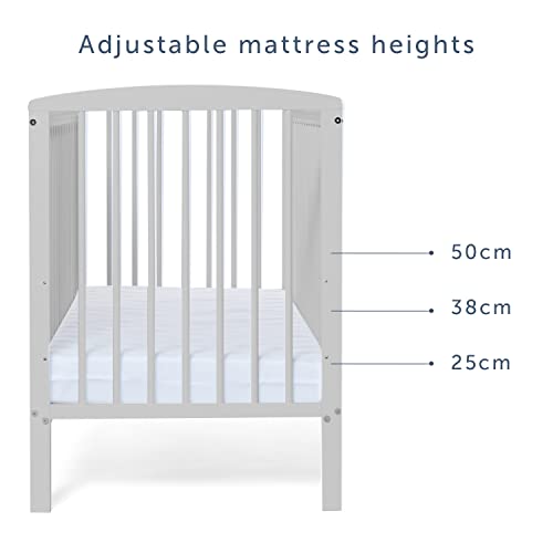 Baby Elegance Starlight Baby Cot Bed | Wooden Finish with Adjustable Heights & Durable Teething Rails | For Cot Bed Sheets 120x60 Fitted | Convertible Space Saver Cot | Mattress Not Included (Gray) - Image 4