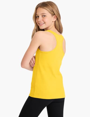 Image of Auranso Girls Tank Tops Cotton Sleeveless Undershirts Athletic Dance Tops
