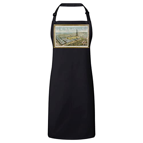 Tablier cuisine Paris 1889 et son dessin nostalgique de la Tour Eiffel