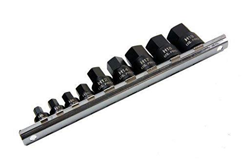 US PRO 9PC 1/4 3/8'' DR Stubby Impact HEX BIT SOCKETS B1434, Variety Pack