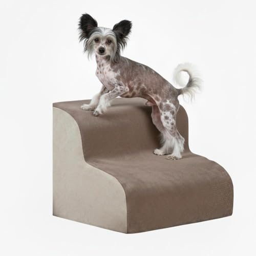 Lifetips チャイニーズ・クレステッド・ドッグ ペットステップ 階段 スロープ 室内用 犬 猫 小型犬 シニア犬 高齢犬 介護 段差解消 滑り止め 多機能 収納付き ハウス 洗えるカバー ソファ ベッド用 2段 3段 ゆるやか 昇降台 踏み台 ドッグ