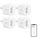 WiFi/WLAN günstig Kaufen-ANTELA WLAN Smart Steckdose 16A Stromverbrauch Messen kompatibel mit Alexa/Google Home, Kinderschutz, Smart Life APP, 2,4GHz, 3680W, 4PCs