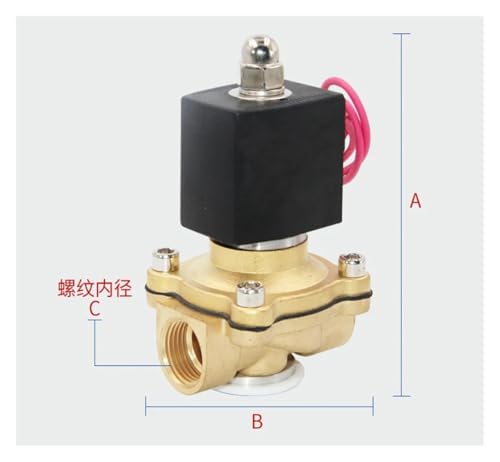 Electroválvula eléctrica de latón de 3/4" normalmente cerrada para tuberías de agua 220V 3