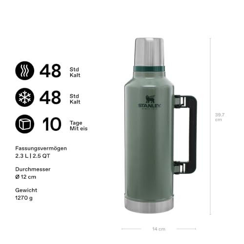 STANLEY 1913 Classic Legendary Thermosflasche 2.3L - Thermos Hält 48 Stunden Heiß Oder Kalt - Edelstahl Thermoskanne - BPA-Frei… – Ansicht 3