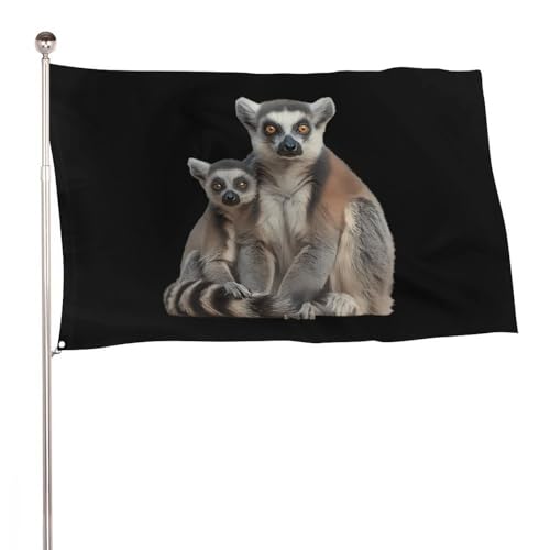 Banderas de recuerdos Lemur impresas a una cara para identificar el jardín en tus eventos 2
