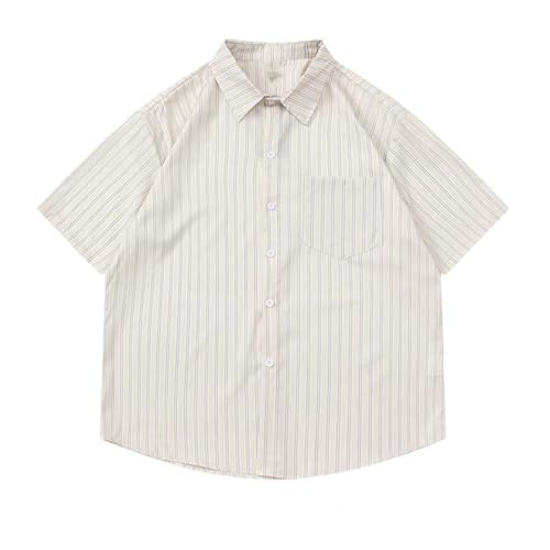 Haut Décontracté Large Homme Anti-Transpiration : T-Shirt Été Rayé Japonais Vintage