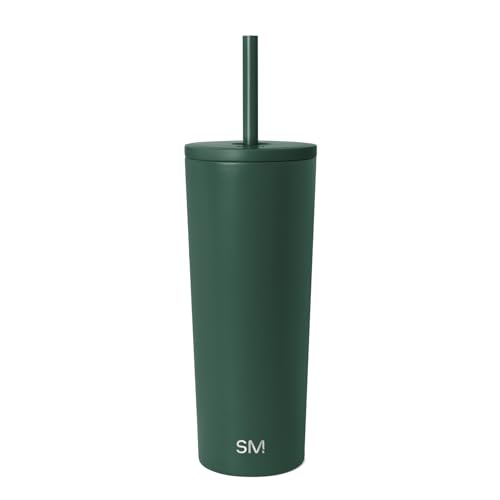 Image of Simple Modern Classic Tumbler with Straw Lid | Insulated Iced Coffee Cup Reusable Stainless Steel Water Bottle Travel Mug | Gifts for Women Men Her Him | 24oz | Forest