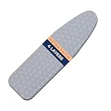Happhom 13 x 43 Ironing Board Cover and Pad Extra Thick Heavy Duty Padded with Extra White Superior Felt Scorch and Stain Resistant with Elasticized Edges, Compatible with 12"-14" Wide 42"-44" Length