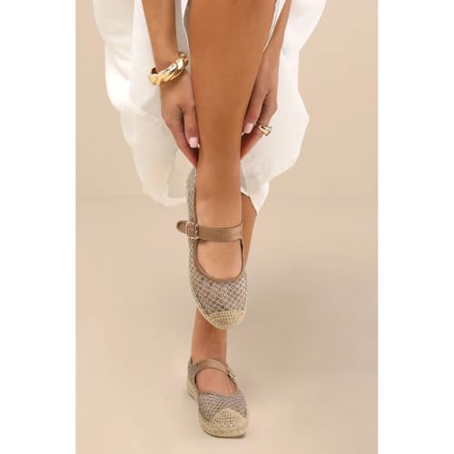 SOVANYOU Mary Jane Espadrilles for Women Round Toe Mary Jane Flats Platform Woven Outsole Ballet Flat with Buckle3