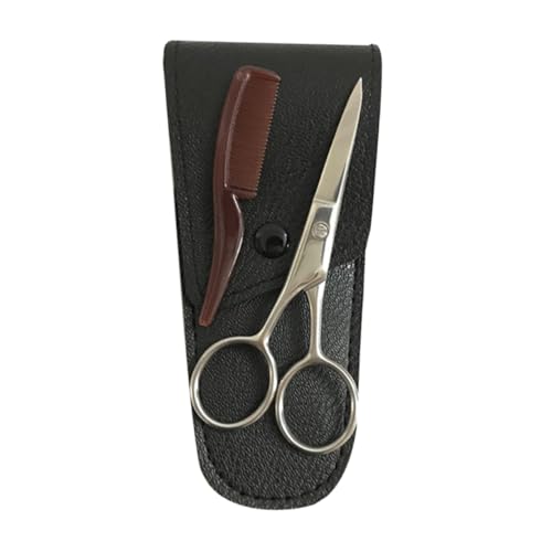 Beatifufu Stainless Steel Eyebrow Scissors 2pcs Brow Trimmer Shears Scissors Kit for Men