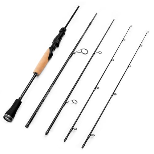 KastKing Spartacus Passage Travel Fishing Rods, Portable 4-Piece Spinning & Casting Rods, Extra Twin-Tip, IM7 Graphite Blanks, Stainless Steel Guides with Zirconium Oxide Rings, EVA Handle