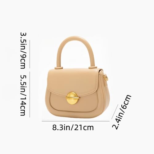 Shoulder Bags & Top Handle Handbags Women Purses Vintage Satchel Ladies Pastel Color Mini Crossbody Bags (Apricot)3