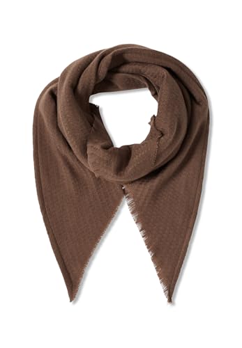 Foulard triangulaire femme CECIL fini les écharpes lourdes avec le taupe urbain