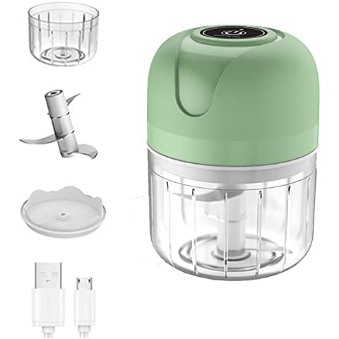 Electric Mini Garlic Chopper, Cordless Portable Food Processor, 250ml Blender Mini Garlic Press Chopper For Garlic, Vegetables, Fruits, Onions, Meat, Salads, Baby Food, Condiments, Etc. (Cyan 250ml) Cover