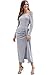 Ouregrace Womens Off Shoulder Metallic Glitter Ruched High Slit Evening Party Cocktail Dress (Grey, (US 4-6) S)