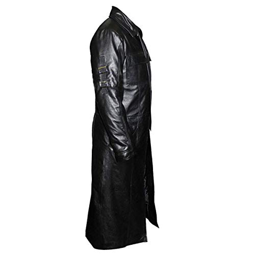 Men's The Punisher Frank Castle Thomas Jane Leather Trench Coat Black2