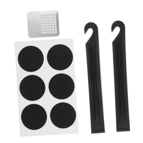 Cabilock 1 Set Tire Repair Tool Bike Tire Repair Kits Bike Tire Patch Kit Tire Patch Kit Heavy Duty Bike Patch Kit Bike Inner Tire Patch Repair Kit Inner Tube Patch Kit Plastic Black