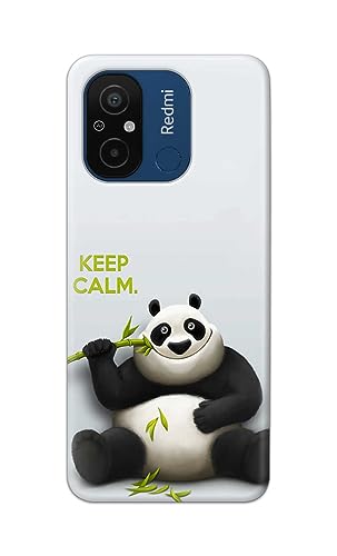 Image of PRINTFIDAA� Printed Hard Back Cover Case for Mi Redmi 12C Back Cover (Cartoon Panda) -2808