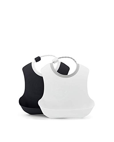 Bavoirs bébé Twistshake lot de 2 étanches en silicone bleu et vert