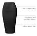 SSOULM Women's Work Office Stretchy Fitted Midi Pencil Skirt with Black Slit and Plus SizeBLACK 2X