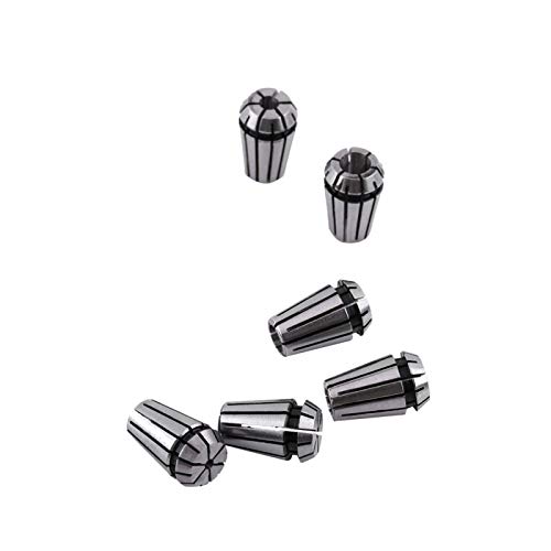 PUSOKEI ER11 Set di pinze, 15 Pezzi ER11 Set di pinze a Molla per tornio per fresatura con Incisione CNC Utensile 1 mm - 7 mm, 1/8 ', 1/4' ER11 Collet Chuck