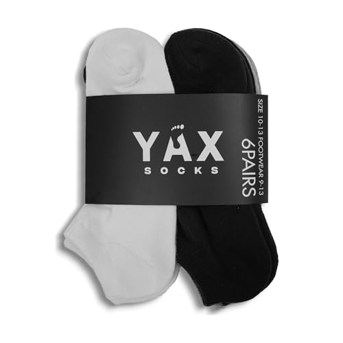 Men's Ankle Socks, 6-Pack, Comfortable Cushioned Toe & Elastic Secure Fit, Combed Cotton - 2 White, 2 Black, 2 Grey, One Size (10-12)2