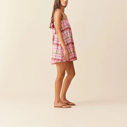Image of Women Y2K Tie Shoulder Mini Dress Bow Babydoll Ruffle Short Dress Summer Boho Floral Flowy Beach Sundress