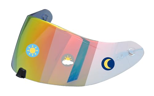 Logto Photochromic Visor Compatible With R420 Replacement Transition Motorcycle Helmet Face Shield Visor (R420 Clear Red To Gold Red)