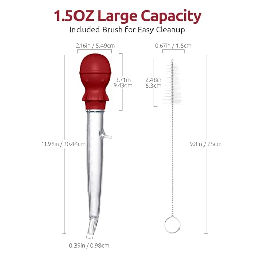 Image of U-Taste Turkey Baster for Cooking, Large Basting Bulb with Brush, Red